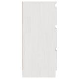 NNEVL Bedside Cabinet White 40x29.5x64 cm Solid Pine Wood