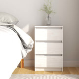 NNEVL Bedside Cabinet White 40x29.5x64 cm Solid Pine Wood