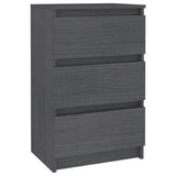 NNEVL Bedside Cabinet Grey 40x29.5x64 cm Solid Pine Wood