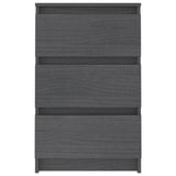 NNEVL Bedside Cabinet Grey 40x29.5x64 cm Solid Pine Wood