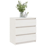 NNEVL Bedside Cabinet White 60x36x64 cm Solid Pinewood