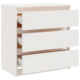 NNEVL Bedside Cabinet White 60x36x64 cm Solid Pinewood