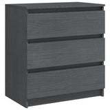 NNEVL Bedside Cabinet Grey 60x36x64 cm Solid Pinewood