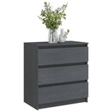 NNEVL Bedside Cabinet Grey 60x36x64 cm Solid Pinewood