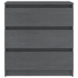 NNEVL Bedside Cabinet Grey 60x36x64 cm Solid Pinewood