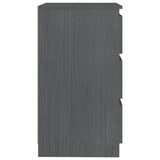 NNEVL Bedside Cabinet Grey 60x36x64 cm Solid Pinewood