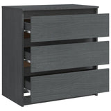 NNEVL Bedside Cabinet Grey 60x36x64 cm Solid Pinewood