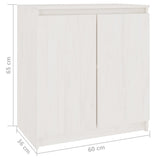 NNEVL Side Cabinet White 60x36x65 cm Solid Pinewood