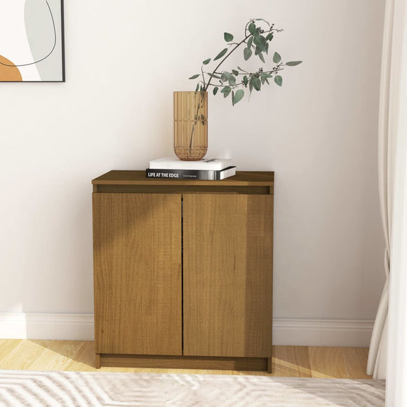 NNEVL Side Cabinet Honey Brown 60x36x65 cm Solid Pinewood