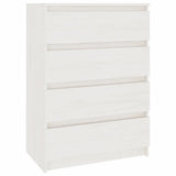 NNEVL Side Cabinet White 60x36x84 cm Solid Pinewood