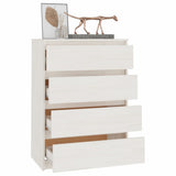 NNEVL Side Cabinet White 60x36x84 cm Solid Pinewood