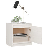NNEVL Bedside Cabinet White 40x30.5x40 cm Solid Pinewood