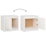 NNEVL Bedside Cabinet White 40x30.5x40 cm Solid Pinewood