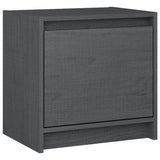 NNEVL Bedside Cabinet Grey 40x30.5x40 cm Solid Pinewood