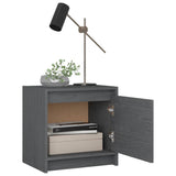 NNEVL Bedside Cabinet Grey 40x30.5x40 cm Solid Pinewood