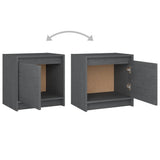 NNEVL Bedside Cabinet Grey 40x30.5x40 cm Solid Pinewood