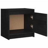 NNEVL Bedside Cabinet Black 40x30.5x40 cm Solid Pinewood