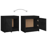 NNEVL Bedside Cabinet Black 40x30.5x40 cm Solid Pinewood
