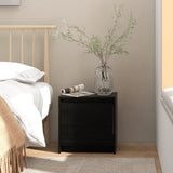 NNEVL Bedside Cabinet Black 40x30.5x40 cm Solid Pinewood