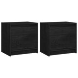 NNEVL Bedside Cabinets 2 pcs Black 40x30.5x40 cm Solid Pinewood