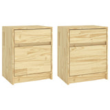 NNEVL Bedside Cabinets 2 pcs 40x31x50 cm Solid Pinewood