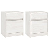 NNEVL Bedside Cabinets 2 pcs White 40x31x50 cm Solid Pinewood