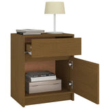 NNEVL Bedside Cabinet Honey Brown 40x31x50 cm Solid Pinewood