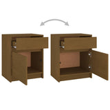 NNEVL Bedside Cabinet Honey Brown 40x31x50 cm Solid Pinewood