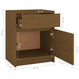 NNEVL Bedside Cabinet Honey Brown 40x31x50 cm Solid Pinewood