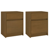 NNEVL Bedside Cabinets 2 pcs Honey Brown 40x31x50 cm Solid Pinewood