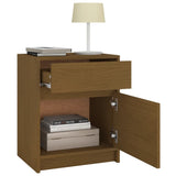 NNEVL Bedside Cabinets 2 pcs Honey Brown 40x31x50 cm Solid Pinewood