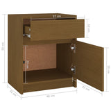 NNEVL Bedside Cabinets 2 pcs Honey Brown 40x31x50 cm Solid Pinewood