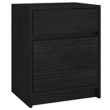 NNEVL Bedside Cabinet Black 40x31x50 cm Solid Pinewood
