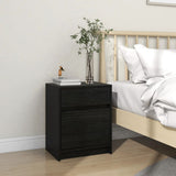 NNEVL Bedside Cabinet Black 40x31x50 cm Solid Pinewood