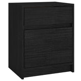 NNEVL Bedside Cabinets 2 pcs Black 40x31x50 cm Solid Pinewood