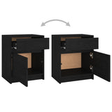 NNEVL Bedside Cabinets 2 pcs Black 40x31x50 cm Solid Pinewood