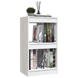 NNEVL Book Cabinet White 40x30x71.5 cm Solid Pinewood