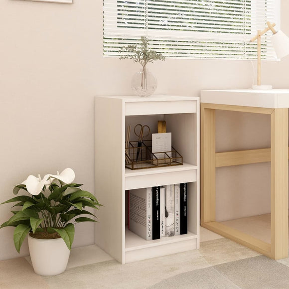 NNEVL Book Cabinet White 40x30x71.5 cm Solid Pinewood