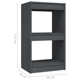 NNEVL Book Cabinet Grey 40x30x71.5 cm Solid Pinewood