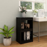 NNEVL Book Cabinet Black 40x30x71.5 cm Solid Pinewood