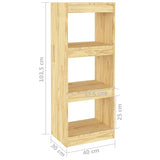NNEVL Book Cabinet/Room Divider 40x30x103.5 cm Solid Pinewood