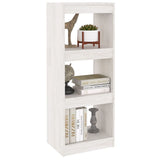 NNEVL Book Cabinet/Room Divider White 40x30x103.5 cm Solid Pinewood