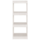 NNEVL Book Cabinet/Room Divider White 40x30x103.5 cm Solid Pinewood