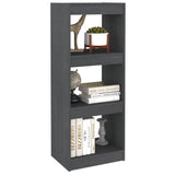 NNEVL Book Cabinet/Room Divider Grey 40x30x103.5 cm Solid Pinewood