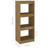NNEVL Book Cabinet/Room Divider Honey Brown 40x30x103.5 cm Pinewood