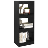 NNEVL Book Cabinet/Room Divider Black 40x30x103.5 cm Solid Pinewood