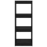 NNEVL Book Cabinet/Room Divider Black 40x30x103.5 cm Solid Pinewood