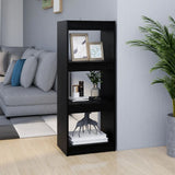 NNEVL Book Cabinet/Room Divider Black 40x30x103.5 cm Solid Pinewood