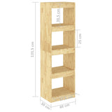 NNEVL Book Cabinet Room Divider 40x30x135.5 cm Pinewood
