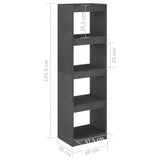 NNEVL Book Cabinet Room Divider Grey 40x30x135.5 cm Pinewood